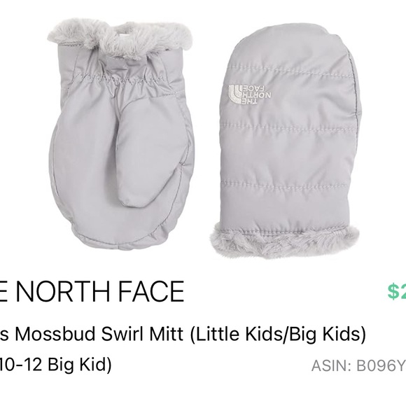 North Face kids fleece lined mittens. Like new. - Picture 1 of 5